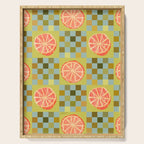 Checkered Citrus Fruit in Sage & Orange Serving Tray Gallery Image 1