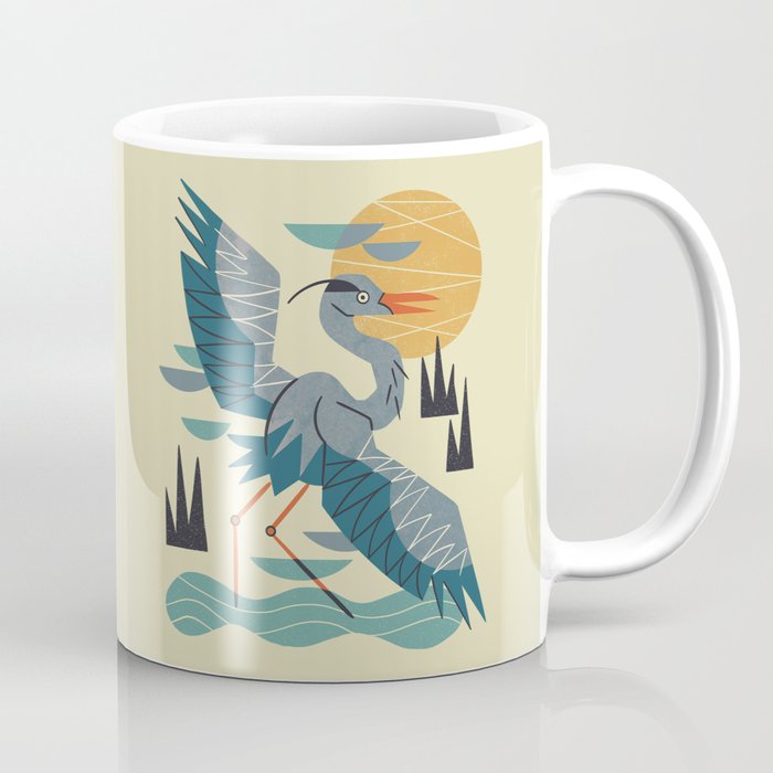 Stretching Heron Coffee Mug Gallery Image 1
