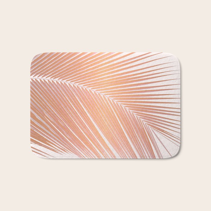 Palm leaf - copper pink Bath Mat Gallery Image 1