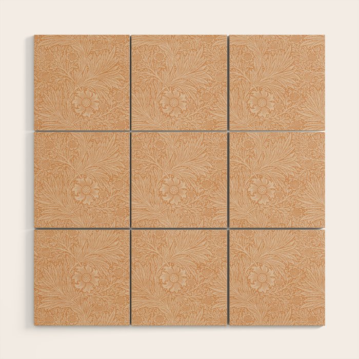 William Morris Marigold Soft Apricot Wood Wall Art Gallery Image 1