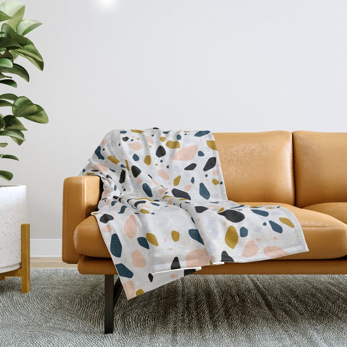 Terrazzo mosaic Throw Blanket Gallery Image 1