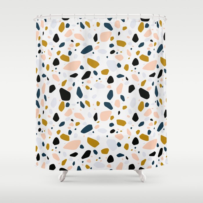 Terrazzo mosaic Shower Curtain Gallery Image 1