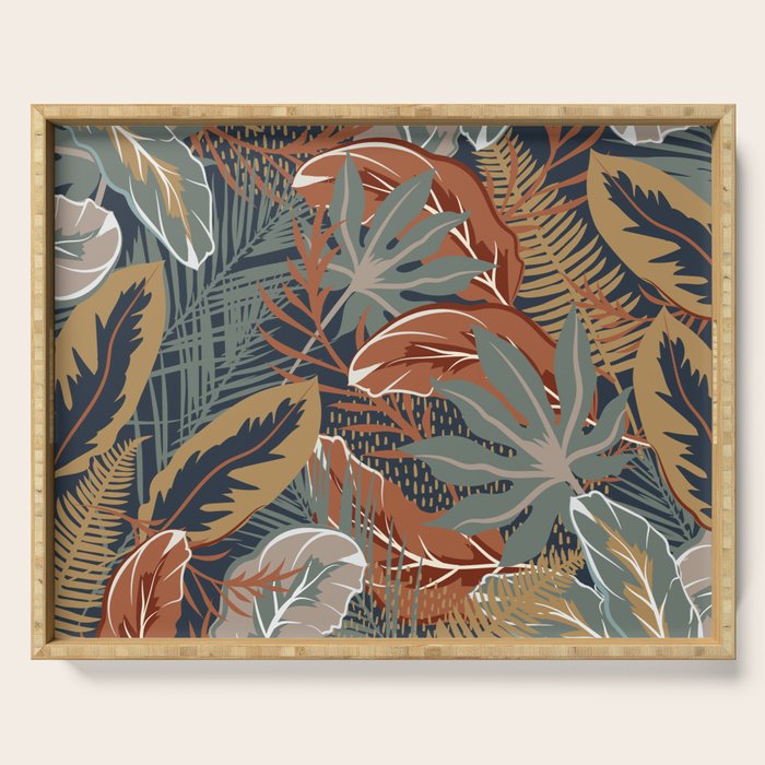 Tropical Wild Garden, Boho Wall Art Serving Tray Gallery Image 1