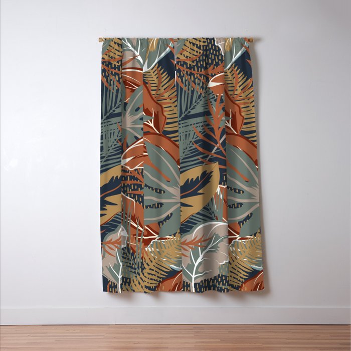 Tropical Wild Garden, Boho Wall Art Window Curtain Gallery Image 3