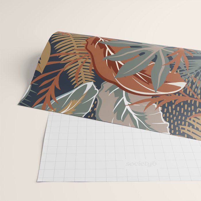 Tropical Wild Garden, Boho Wall Art Wrapping Paper Gallery Image 2