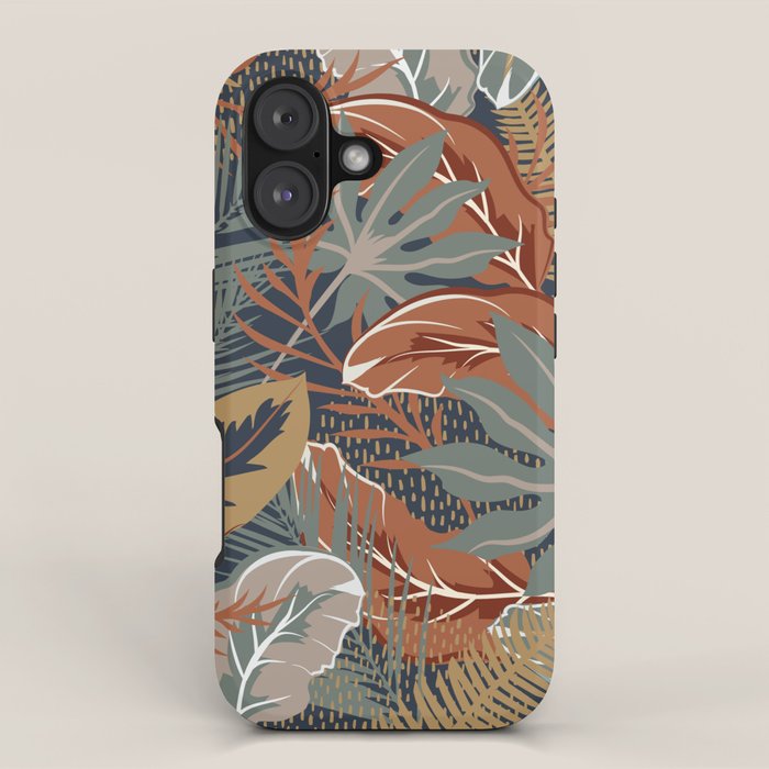 Tropical Wild Garden, Boho Wall Art iPhone Case Gallery Image 1