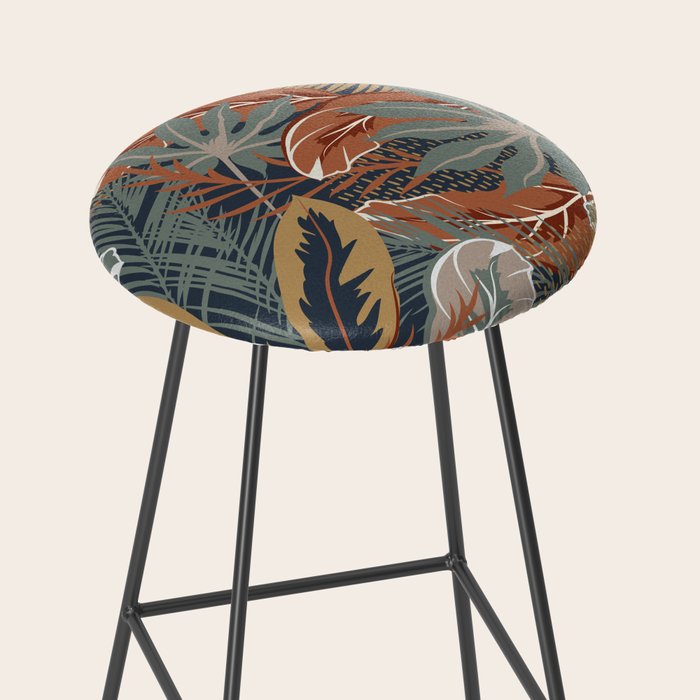 Tropical Wild Garden, Boho Wall Art Stool Gallery Image 2