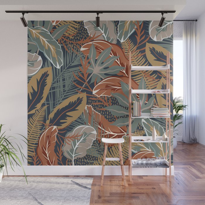 Tropical Wild Garden, Boho Wall Art Wall Mural Gallery Image 1