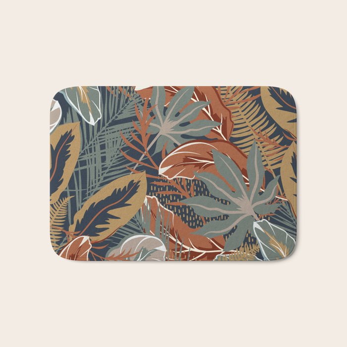 Tropical Wild Garden, Boho Wall Art Bath Mat Gallery Image 1