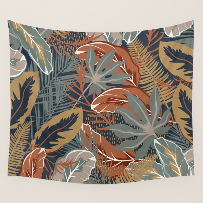 Tropical Wild Garden, Boho Wall Art Wall Tapestry Gallery Image 4