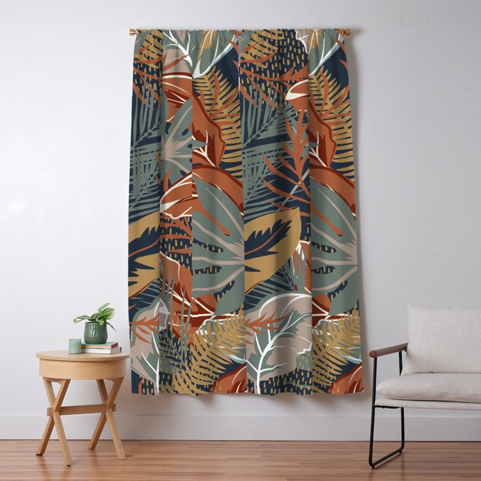 Tropical Wild Garden, Boho Wall Art Window Curtain Gallery Image 1