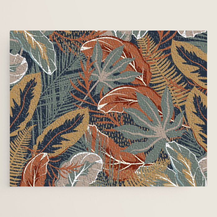 Tropical Wild Garden, Boho Wall Art Jigsaw Puzzle Gallery Image 1