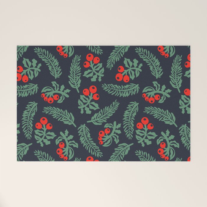 Christmas Greenery Welcome Mat Gallery Image 1