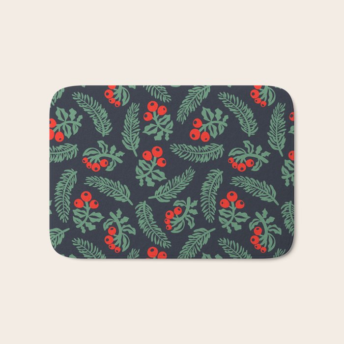 Christmas Greenery Bath Mat Gallery Image 1
