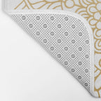 Beautiful White & Gold Mandala Pattern Bath Mat Gallery Image 2