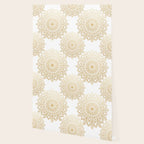 Beautiful White & Gold Mandala Pattern Wallpaper Gallery Image 2