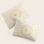 Beautiful White & Gold Mandala Pattern Pillow Sham Gallery Image 3