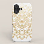 Beautiful White & Gold Mandala Pattern iPhone Case Gallery Image 1
