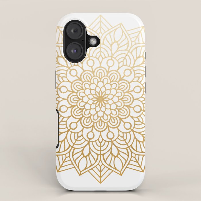 Beautiful White & Gold Mandala Pattern iPhone Case Gallery Image 1