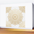 Beautiful White & Gold Mandala Pattern Wall Mural Gallery Image 2