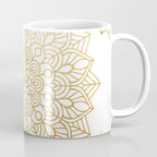 Beautiful White & Gold Mandala Pattern Coffee Mug Gallery Image 1
