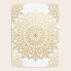 Beautiful White & Gold Mandala Pattern Poster Gallery Image 4