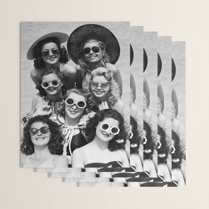 Vintage Girls In Sunglasses Wrapping Paper Gallery Image 3