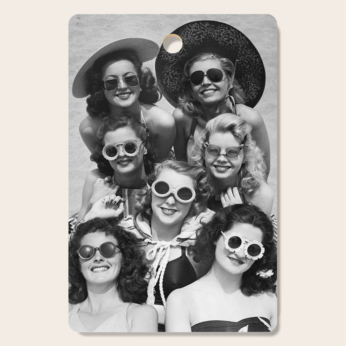 Vintage Girls In Sunglasses Cutting Board Gallery Image 1