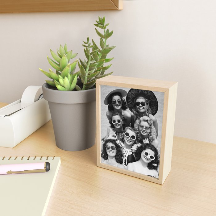 Vintage Girls In Sunglasses Mini Art Print Gallery Image 2