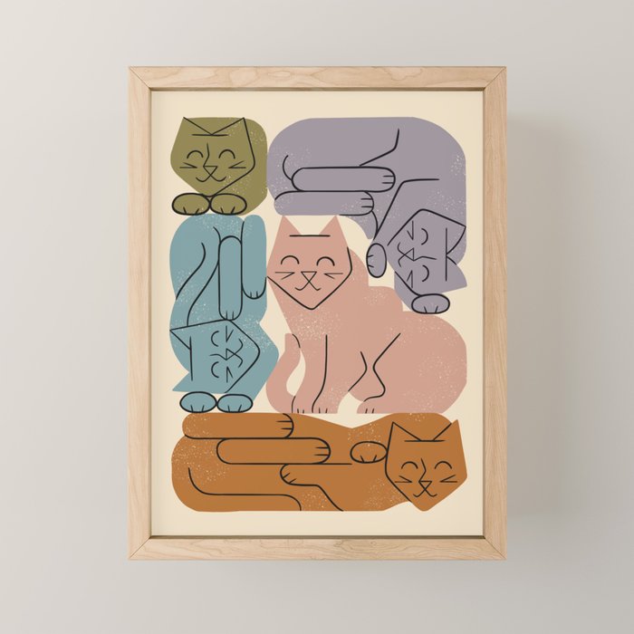 Stack of Cats No. 3 Mini Art Print Gallery Image 1