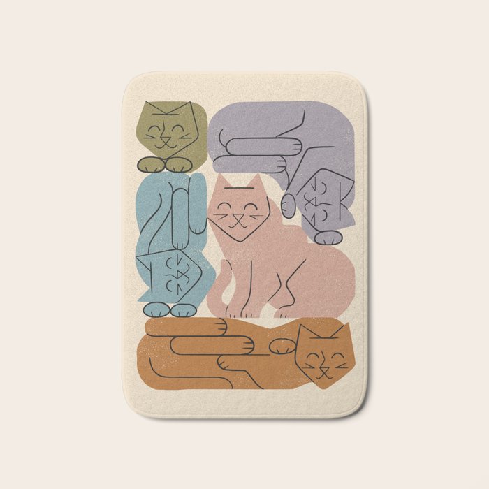 Stack of Cats No. 3 Bath Mat Gallery Image 1