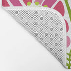 Pink Daisy Flower Illustration Bath Mat Gallery Image 2