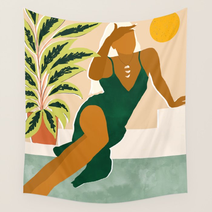 The Wait Is Long But My Dream Of You Does Not End #illustration Wall Tapestry Gallery Image 1