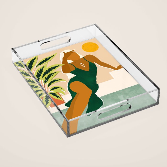 The Wait Is Long But My Dream Of You Does Not End #illustration Acrylic Tray Gallery Image 1
