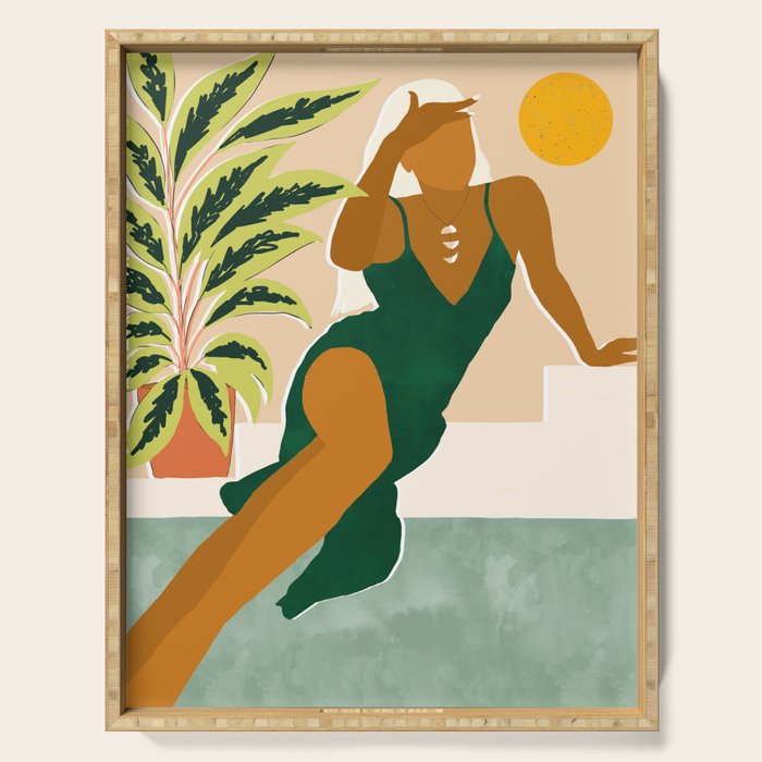 The Wait Is Long But My Dream Of You Does Not End #illustration Serving Tray Gallery Image 1