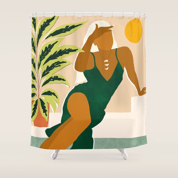 The Wait Is Long But My Dream Of You Does Not End #illustration Shower Curtain Gallery Image 1