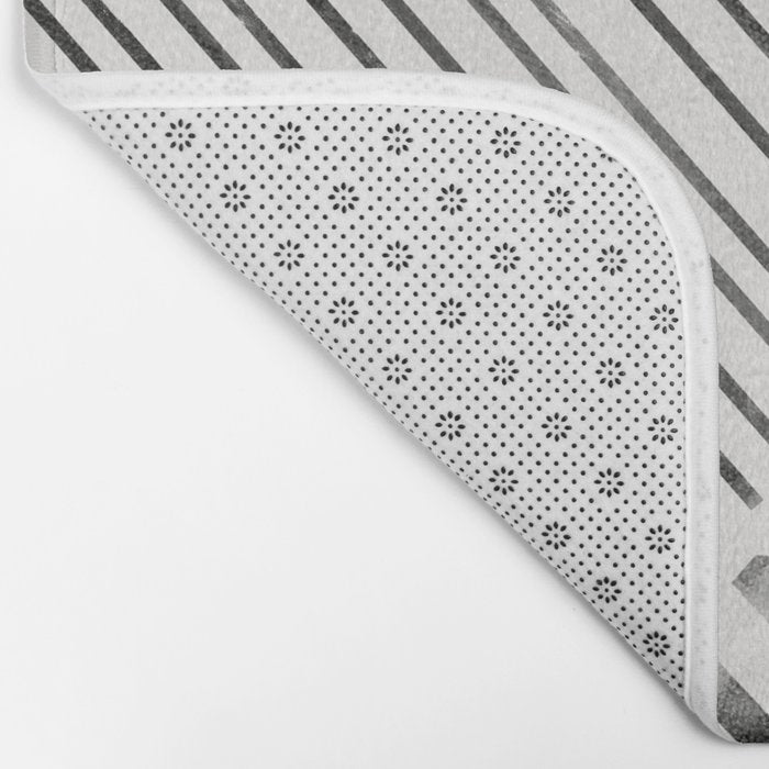 Black and White Stripes, Abstract Bath Mat Gallery Image 2