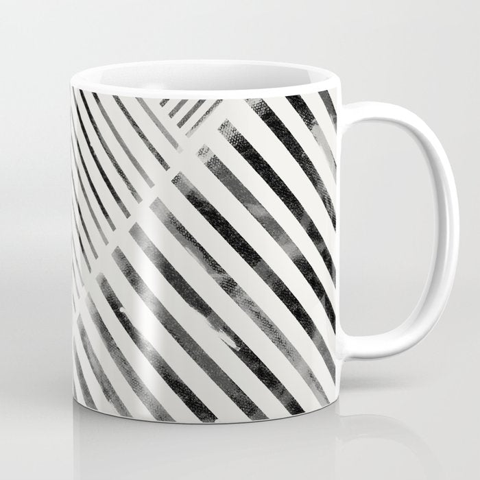 Black and White Stripes, Abstract Coffee Mug Gallery Image 1