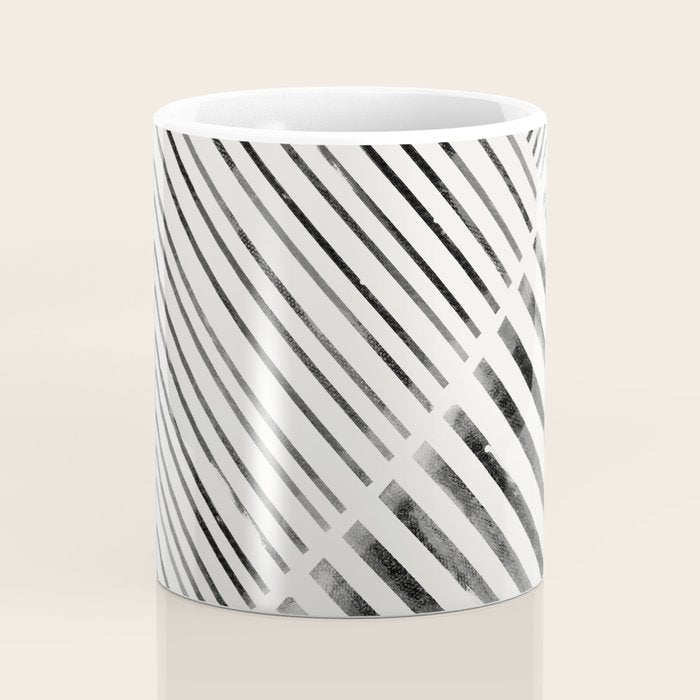 Black and White Stripes, Abstract Coffee Mug Gallery Image 4