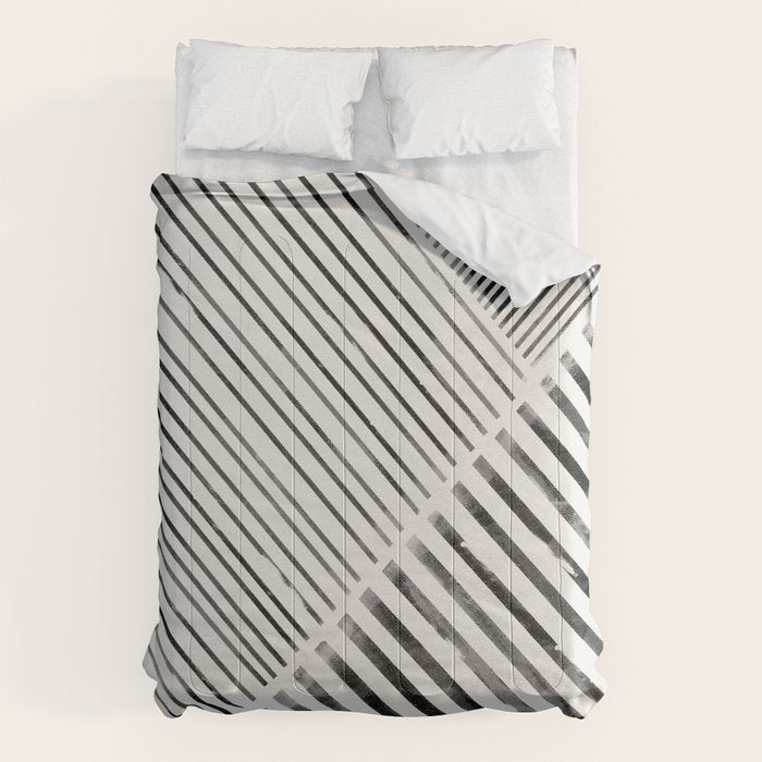 Black and White Stripes, Abstract Comforter Gallery Image 6