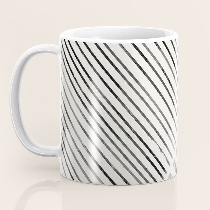 Black and White Stripes, Abstract Coffee Mug Gallery Image 3