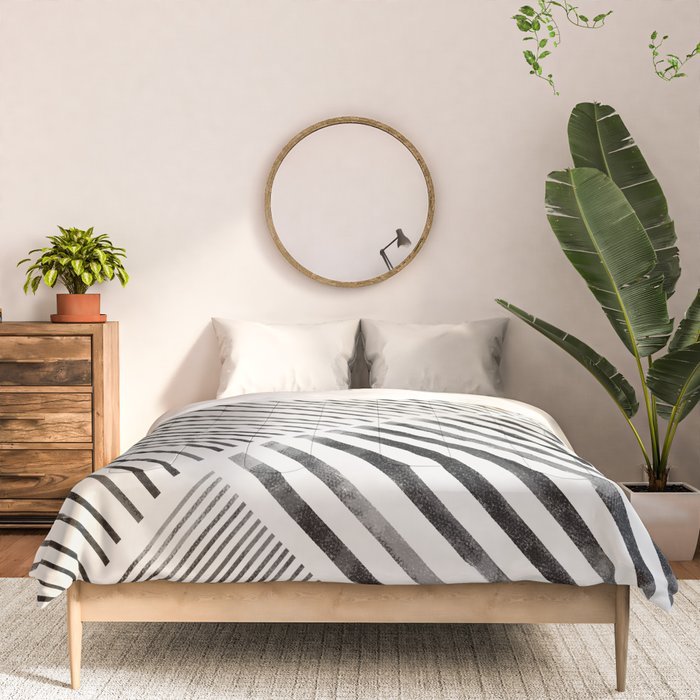Black and White Stripes, Abstract Comforter Gallery Image 3