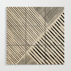 Black and White Stripes, Abstract Wood Wall Art Gallery Image 1