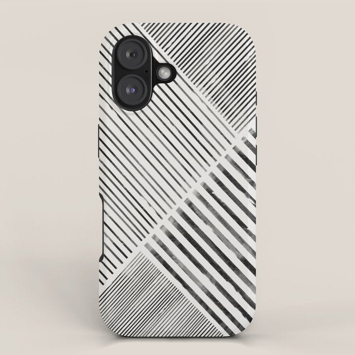 Black and White Stripes, Abstract iPhone Case Gallery Image 1
