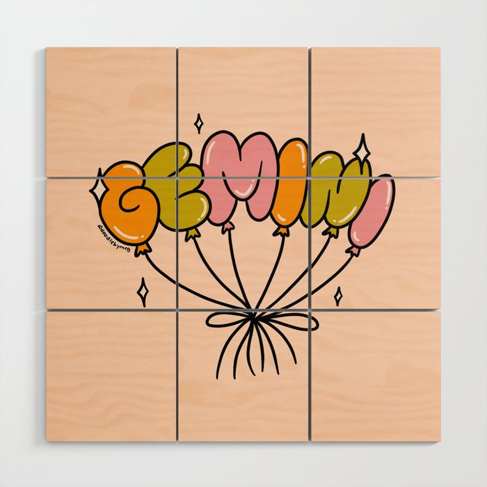 Gemini Balloons Wood Wall Art Gallery Image 1