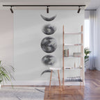 Moon phases watercolor painting Wall Mural Gallery Image 1