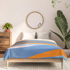Pop Swirl Wavy Abstract Line Pattern Blue Orange Pink Comforter Gallery Image 3