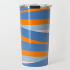 Pop Swirl Wavy Abstract Line Pattern Blue Orange Pink Travel Mug Gallery Image 1