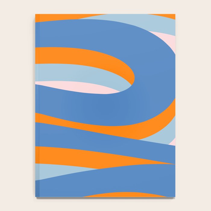Pop Swirl Wavy Abstract Line Pattern Blue Orange Pink Notebook Gallery Image 4
