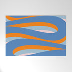 Pop Swirl Wavy Abstract Line Pattern Blue Orange Pink Welcome Mat Gallery Image 1